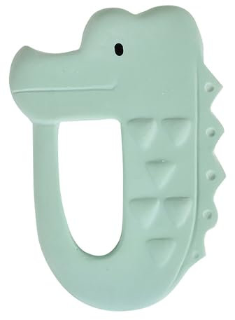 Kautschuk Beißring Krokodil, Zahnungshilfe aus Naturkautschuk, für Babys ab 0+ Monaten