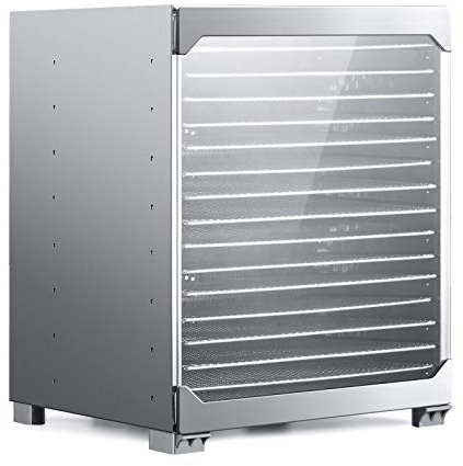 BioChef Kalahari Food Dehydrator with 8, 10 or 16 Trays - All Stainless Steel - Durable & BPA Free - Horizontal Drying, 24H Timer, LED Display (16 Trays)