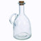 URBN-CHEF 3 Piece Glass Oil and Vinegar Set Cruet Condiment Dispenser Bottle Struggle Cork Lid (1, 500ml)