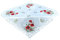 Tischdecke Roter Klatschmohn Stickerei Tischläufer Oval Polyester Creme weiß (85x85 cm)