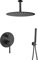 VALAZ Doccia Incasso Nero Opaco | Miscelatore Doccia Incasso Spruzzatore Effetto Pioggia | Installazione a Soffitto Facile | Inossidabile, Rotondo, Spruzzatore 25 cm, Serie Jucar