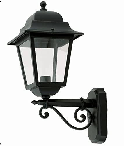 Licht-Erlebnisse Große Außenleuchte Rustikal Schwarz H:50cm Aluminium IP44 E27 Wandlampe Laterne Garten Haus Outdoor