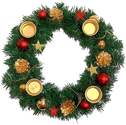 Gravidus Adventskranz - 35 cm Adventsgesteck mit Kerzenhalter Tischkranz Weihnachten
