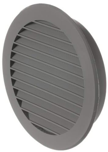 Ø 125mm Grau Rund Kunststoff Lüftungsgitter - Abluft Zuluft Gitter