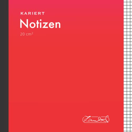 Notizbuch Quadratisch Kariert Rot: 20 X 20cm | 110 Quadratische Seiten - 55 Blatt