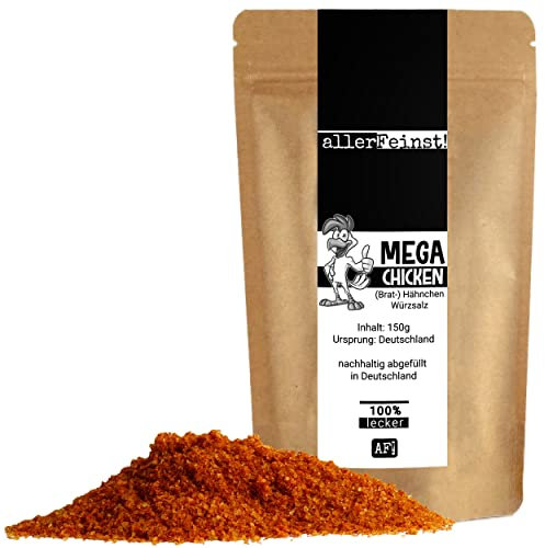 allerFeinst! - Premium Brathähnchen Gewürz - Mega Chicken - köstliches Hähnchen Gewürzsalz für Marinaden, Wings und mehr, 1er Pack (1 x 150g)