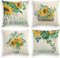 LOMOHOO Summer Pillow Covers 18x18 Set of 4 Farmhouse Outdoor Decor Pilowcase Daisy Bloom Floral Blue Pillows Decorative Throw Pillows Home Decorations (45x45cm, Sunflower)