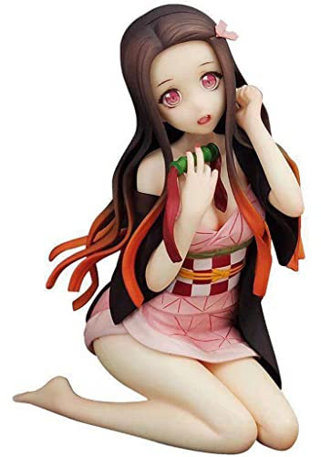 REOZIGN Demon Slayer Kamado Nezuko Figurine, Kimetsu No Yaiba Anime Girl Figurine Statue 13 cm Collection Modèle Anime Poupées Figurine PVC Jouet Cadeau