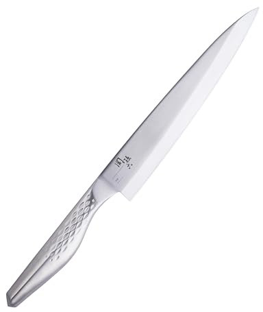 KAI Seki Magoroku Shoso Yanagiba 21,0 cm lunghezza lama - acciaio inossidabile 5CR15MoV 56 (±1) HRC - affilatura convessa - manico in acciaio inossidabile 18-8 con motivo a rombi - coltello da pesce