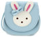 Ondeam Kleine Kaninchen Ohr Bogen Crossbody Geldbörse, PU Schulter Handtasche für Kinder Mädchen Kleinkinder (blau)