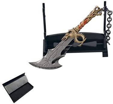 1 pc Dieu de la Guerre Chaos Lame Tonnerre Marteau Hache Épée Arme Modèle Porte-clés avec Présentoir pour (Coffret cadeau 6)