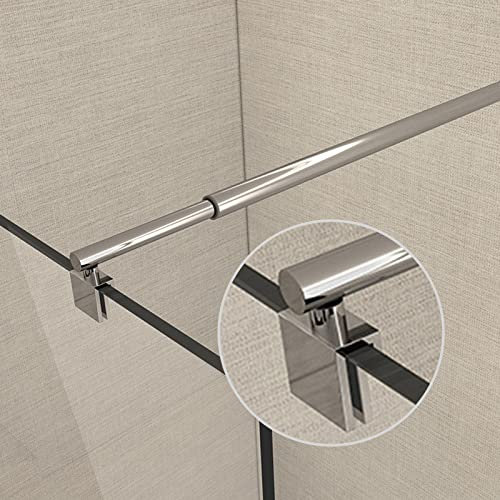 Heilmetz Shower Screen Support Bar, 700-1200mm Stainless Steel Shower Door Fixed Panel Wall to Glass Thickness 8-10mm Telescopic Bar Support Arm for Wet Room, Rounded Shaped Bar