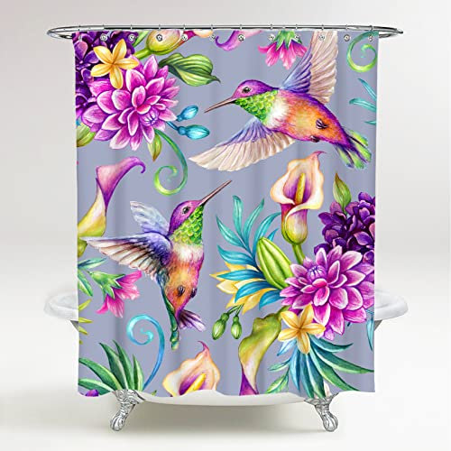 Sanilo Rideau de Douche, Large Choix de Beaux Rideaux de Douche, de Haute qualité, 12 Anneaux Inclus, imperméable, Effet Anti-moisissures (180 x 200 cm, Colibri)