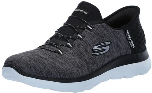 Skechers Women's Summits-Dazzling Haze Trainers, Black/White, 40.5 EU, Black White, 7.5 UK