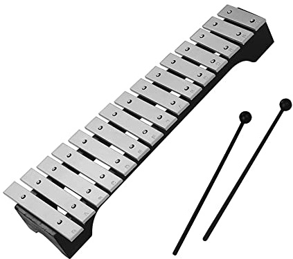 summina Xylophon Glockenspiel Holzsockel Aluminium Stangen mit Schlägeln, mit Tragetasche