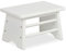 Relaxdays Fußbank Bambus, bis 100 kg, Stabiler Tritthocker, HxBxT: 20 x 33 x 21,5 cm, Kinderhocker Bad, Hocker, weiß
