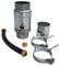 zbs24 Zink Regenwassersammler 87mm Set 3, Wassersammler mit automatischer Füllstop, Schlauchverbindung 30cm für Auffangbehälter, 85% Wasserertrag, 2 Rohrschellen und 1 Verbindungsmuffe