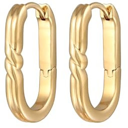 Elli Ohrringe Damen Creolen Oval Basic Goldfarben