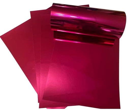 ASENME Karton zum Basteln, 10 A4-Blätter, 250 Gramm Metallischer Karton (Intensives Rosa, A4 / 10 Einheiten)