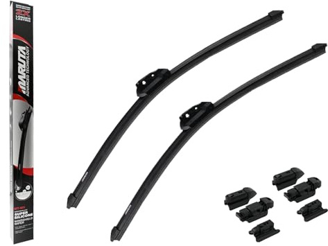 MARUTA Lotus Perl-Effekt Scheibenwischer SET 525mm/525mm (530mm/530mm) - universal - vorne, Aero-dynamik optimierte Wischerblätter aus exklusiver Silikon/Gummimischung (made in Japan)