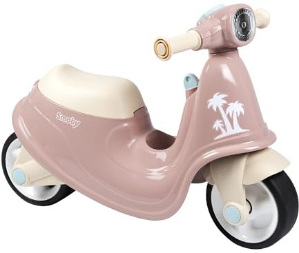 Smoby - Scooter Pink - Strandscooter, mit mechanischem Zündschlüssel, Lenkblockierung und Flüsterrädern, Laufrad für Kinder ab 18 Monate