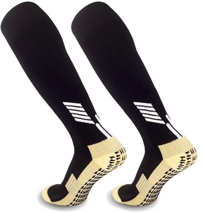 EUPSIIU Grip Football Socks for Men Women Anti Slip Knee Football Socks Men Sports Grip Socks Non Slip Long Socks Breathable Soccer Running Socks for Basketball, Hockey