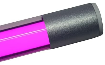 Lichtidee Deluxe Led Leuchtstab IP20 63cm violett 10Watt Party Deko Schaufenster farbig bunt mit weißem Kabel und Schalter und silber Glitzer Folie