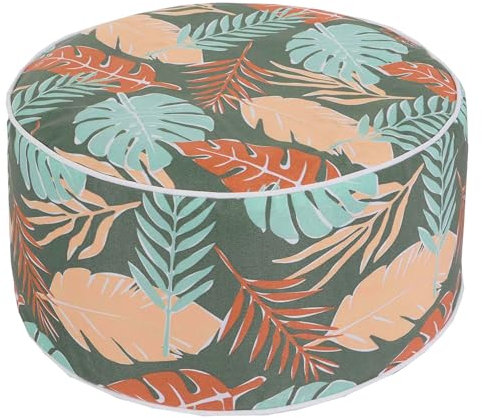 Mendler Pouf HWC-G31 Gonflable in-/Outdoor Spun Poly 29x55cm Design Feuille