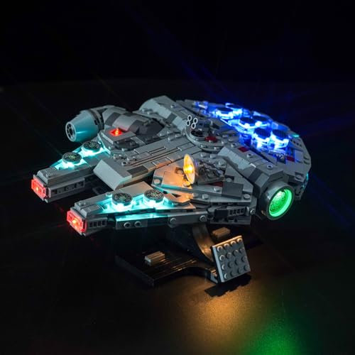 LocoLee Licht Kompatibel mit Lego Millennium Falcon, Nur Lichter Set - Kein Modell, Licht BeleuchtungSet Compatible with Lego 75375 Millennium Falcon Sternenschiffs (Standard Version)