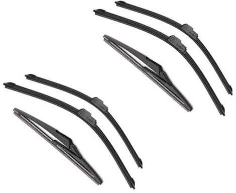 escobillas limpiaparabrisas Coche para Megane 2 2002-2006 Limpiaparabrisas Traseros Delanteros De Coche Limpiaparabrisas De Goma Suave Parabrisas De Coche (Color : 2)