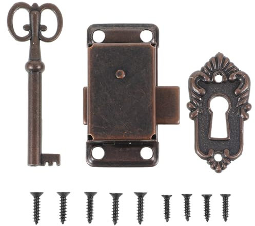 UKCOCO 1satz Retro Schranktürschloss Mit Schlüssel Antike Möbelverriegelung Für Schränke Und Schubladen Inklusive Schrauben Vintage Stil Zur Sicherung Ihrer Wertvollen Gegenstände