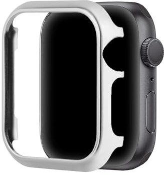 Funda Protectora Plata Compatible con Apple Watch 6 44mm, Niñas Mujeres Carcasa Protector Completa Glitter Duro PC Caso Anti-Rasguños Anti-Choque Bumper Compatible con iWatch SE 44mm Series 6/5/4