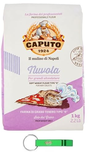 16x Caputo Farina Nuvola - Mehl TYP 0 Ideales Mehl für Neapolitanische Pizza - 1KG + Beni Culinari Kostenloser Schlüsselanhänger