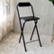 ASBEQUZBE Klappbarer Barhocker, Thekenhöhe 60/70 cm, mit Rückenlehne, tragbarer Klapphocker für Bar, Balkon, Café, PVC-Oberfläche und Metallbeine, moderner Stil Stabilize