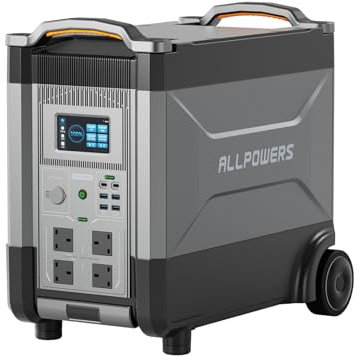 ALLPOWERS R4000 3456Wh LiFePO4 Portable Power Station, Huge 4000W AC Output Portable Home Battery, 0-100% in 1.2 Hours, UPS Solar Generator For Home Backup, Travel, Outdoor Camping