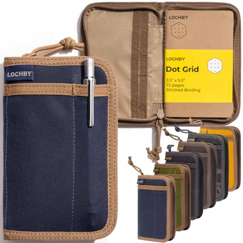LOCHBY® Pocket Journal | Tomoe River 8,9 x 14 cm Notizbuch | Gewachste Leinwand | Ideal für Reisende & täglichen Gebrauch, Passend für Field Notes, Moleskine Cahier