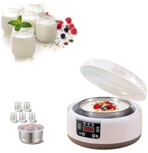Automatic Yogurt Maker with Constant Temperature & Time Control, Low Noise Electric Yogurt Maker Machine with Stainless Steel Inner Container, Homemade Yogurt Maker for Home