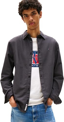 Tommy Jeans Herren Hemd Oxford Regular Fit, Schwarz (Black), 3XL