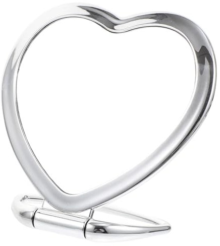 FRCOLOR Miroir cosmétique en Forme de Coeur détenu grossissant lumières décor Rose Mur miroire maquilleuse Vanity Mirror Maquillage Pliable de Bureau Miroir Femme Verre en Plastique Silver