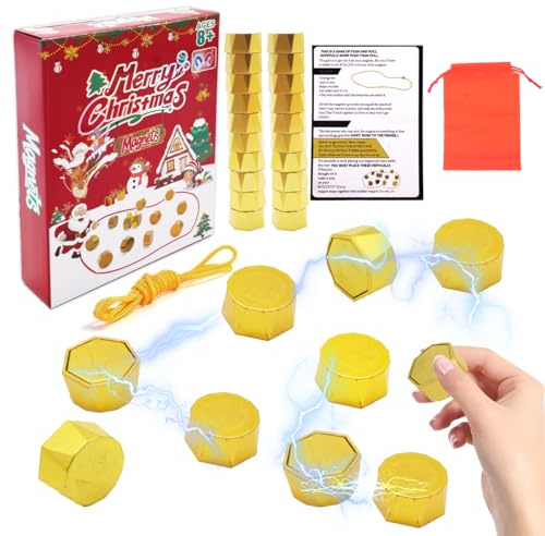 ZappelStift Juego de Ajedrez Magnético - Juego de imanes y Cuerda, Ajedrez de Combate con Efecto magnético, Tablero de Portátil para Fiestas Familiares y Amigos Fiesta Viaje Acampar (Navidad de 2025)