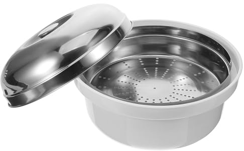 Milisten Cuiseur Vapeur Pratique en Acier Inoxydable Argenté, Bol Vapeur Polyvalent pour Buns et Dumplings, Cuisson Rapide et Compatible Micro-ondes