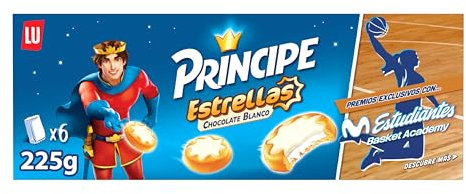 Principe Galletas Estrellas de Chocolate Blanco, 225 g