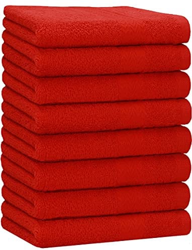 Betz 8 Stück Handtücher Set Größe 50 x 100 cm Handtuch Premium 100% Baumwolle Farbe rot
