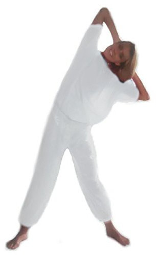 Vetrina del Benessere TUTA EFFETTO SAUNA -Bianco, Tg.1 (Italia 42-44)- Tuta Dimagrante per Sudorazione in Morbido PVC, Blusa e Pantalone - UNISEX Uomo Donna