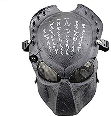 Worldshopping4U Masque de protection pour paintball en forme de tête de Predator Différentes couleurs disponibles, Noir