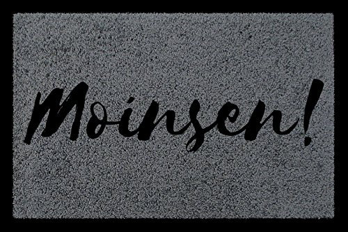 Interluxe FUSSMATTE Türvorleger MOINSEN Hamburg Norden Türmatte Schmutzmatte Geschenk Dunkelgrau