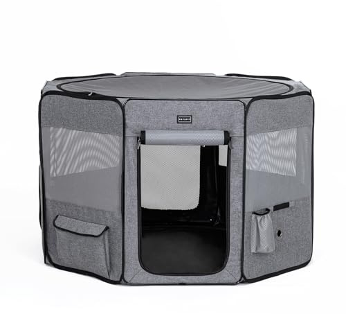 Petsfit Portable Dog Playpen for Large Dogs/Cat/Rabbit/Chick, with Water Bottle Holder and Carrying Case, for Travel/Indoor/Outdoor, Size L (115.6 x 115.6 x 72.4 cm)