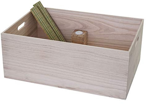 Mendler Holzbox HWC-C20, Dekokiste Aufbewahrung Holzkiste, Shabby-Look Vintage - 60x40x24cm, naturbraun