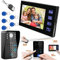 Video Doorbell, 7LCD Password Video Door Phone Doorbell Intercom System Camera Touch Key Home Security Camera Monitor Intercom System Doorbell Entry Kit with Rain Cover