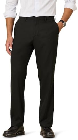 Amazon Essentials Men's Classic-Fit Wrinkle-Resistant Stretch Dress Trouser, Black, 34W / 28L